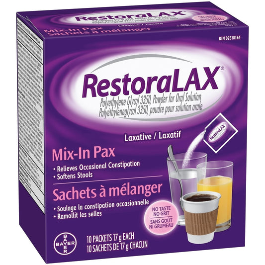RestoraLAX Constipation Relief Powder, 10 Sachets