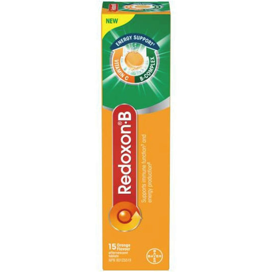 Vitamin B Complex + C Effervescent Tablets Orange 15 Pack