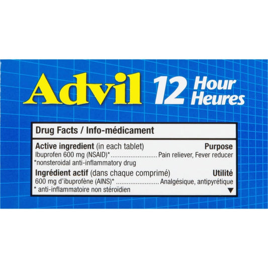 Advil 12 Hour Ibuprofen Tablets, 16 Count