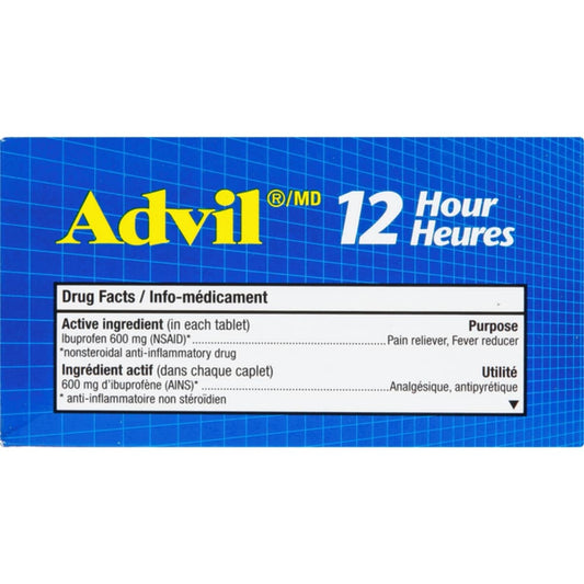 Advil 12 Hour Ibuprofen Tablets, 52 Count