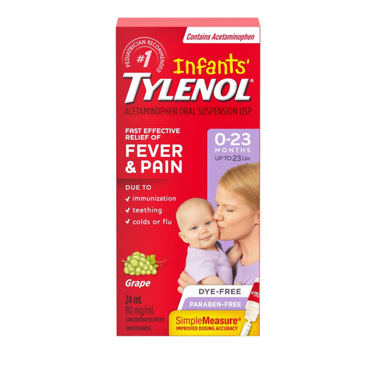 Infants' Tylenol Dye-Free Acetaminophen White Grape 24mL