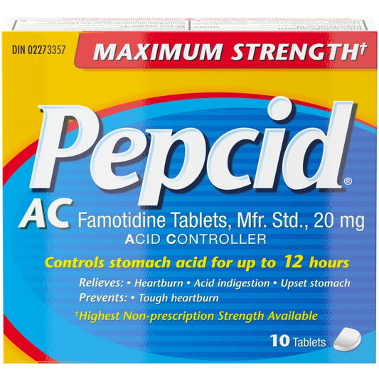 Pepcid AC Maximum Strength Heartburn Relief Tablets, 10-Pack