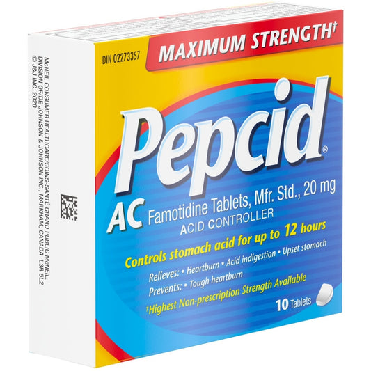 Pepcid AC Maximum Strength Heartburn Relief Tablets, 10-Pack