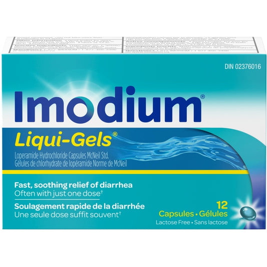 Imodium Liqui-Gels Diarrhea Relief Capsules, 12 Pack