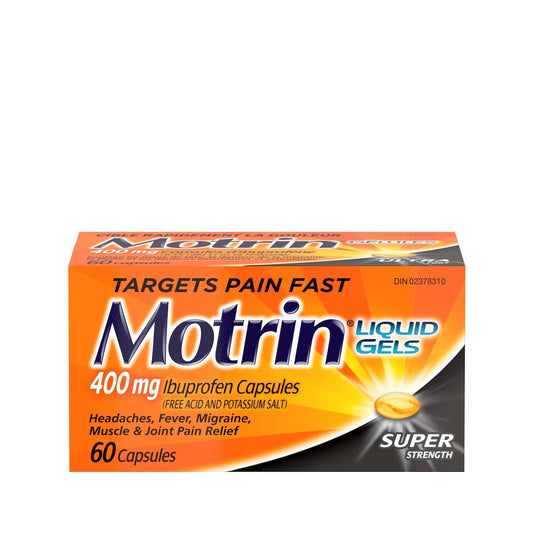 Motrin IB Liquid Gels 400mg Super Strength - 60 Capsules