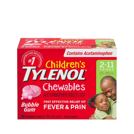 Children's Tylenol Chewable Tablets Bubble Gum 20 Count