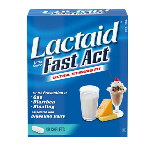 Lactaid Fast Act Lactase Enzyme Caplets, 40 Count