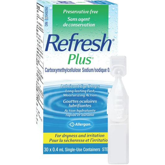 Refresh Plus Lubricant Eye Drops, 30 x 0.4mL Vials