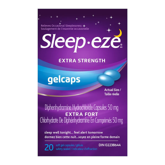 Extra Strength Sleep Aid Gelcaps 50mg, 20 Count