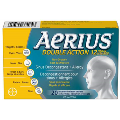 Aerius Dual Action Allergy Relief Tablets 20-Pack