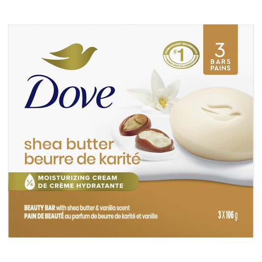 Shea Butter & Vanilla Beauty Bar Soap 3-Pack (106g Each)