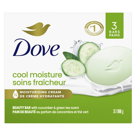 Dove Cucumber & Green Tea Beauty Bar Soap 3-Pack (106g)