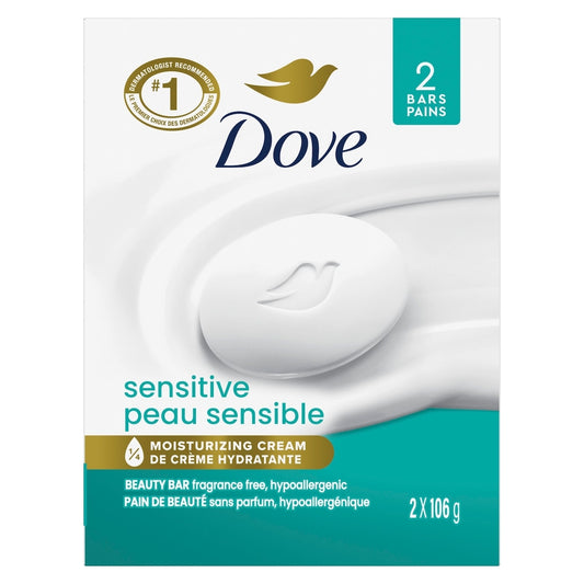 Dove Sensitive Skin Beauty Bar 2-Pack (106g Each)