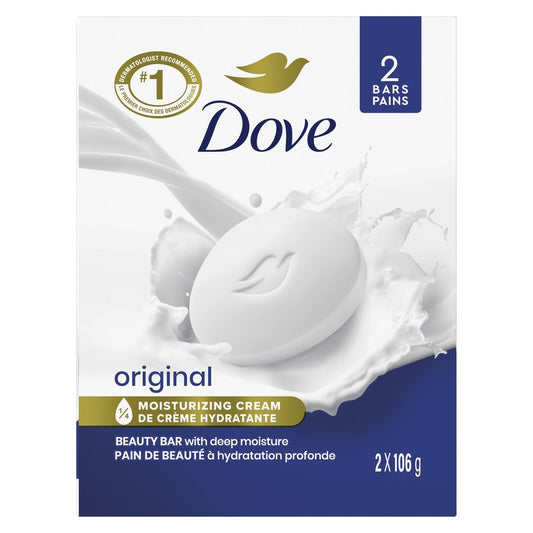 Dove White Beauty Bar Soap, 2 x 106g