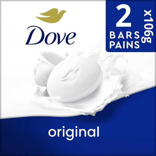 Dove White Beauty Bar Soap, 2 x 106g