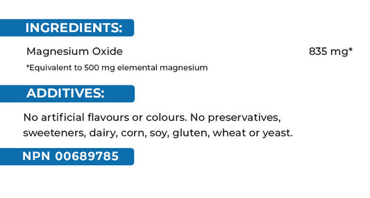 Magnesium Oxide 835mg Tablets - 90 Count