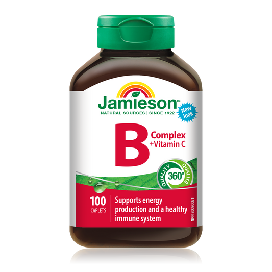 B Complex + Vitamin C 250mg Caplets 100 Count