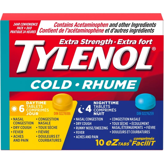 Extra Strength Cold Relief Day & Night Tablets, 10-Pack