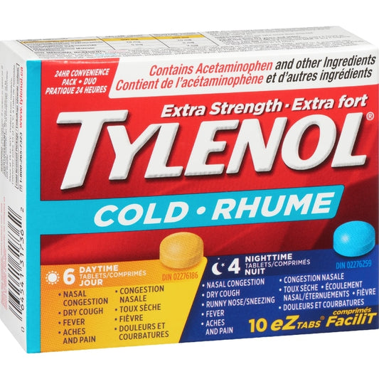 Extra Strength Cold Relief Day & Night Tablets, 10-Pack