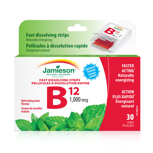 Vitamin B12 1,000 mcg Fast Dissolving Strips, 30 Pack