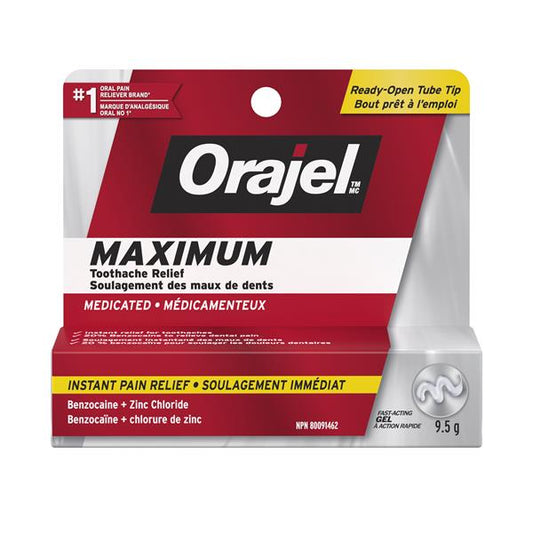 Orajel Maximum Strength Toothache Pain Relief Gel 9.5g