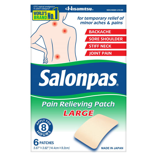 Salonpas Large Pain Relief Patches, 6 Pack