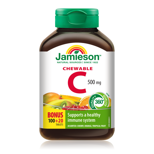 Chewable Vitamin C 500mg Assorted Flavors 120 Tablets