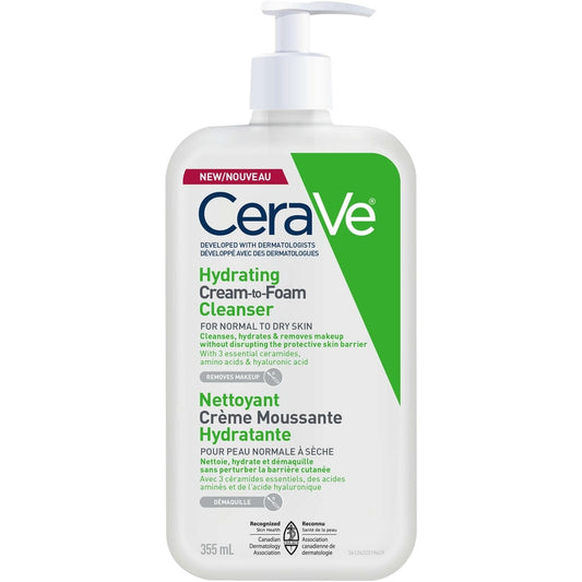 CeraVe Hydrating Cream-to-Foam Cleanser 355ml