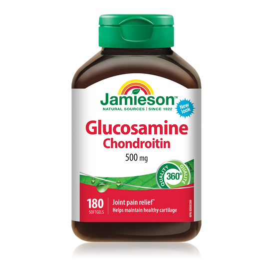 Glucosamine Chondroitin 500mg Joint Support Softgels 180 Count