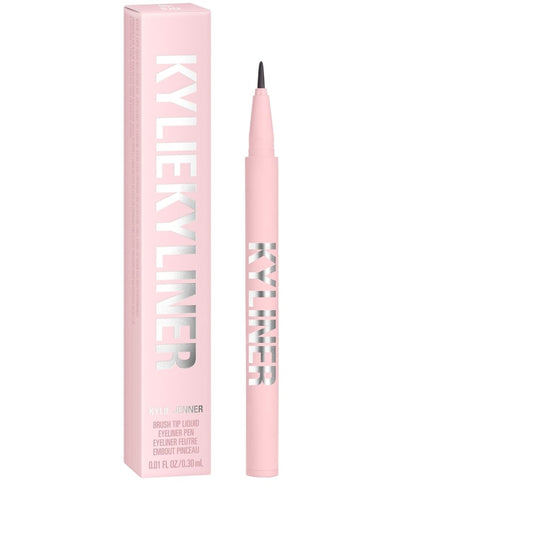 Kyliner Brush Tip Liquid Eyeliner Pen, easy to apply, ultra-fine, water-resistant, deep black, weightless, long-wear