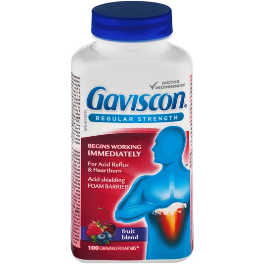 Gaviscon Fruit Chewable Antacid Tablets, 100 Count