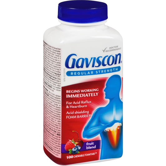Gaviscon Fruit Chewable Antacid Tablets, 100 Count