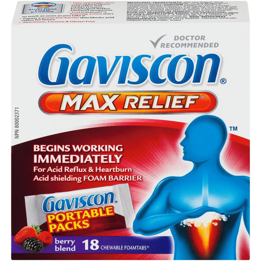 Gaviscon Max Berry Chewable Tablets, 18 Pack
