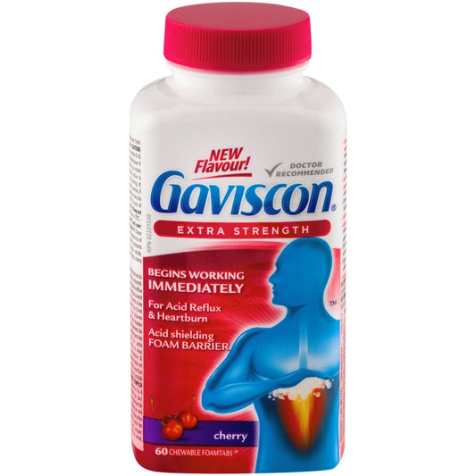 Gaviscon Extra Strength Cherry Chewable Tablets, 60 Count