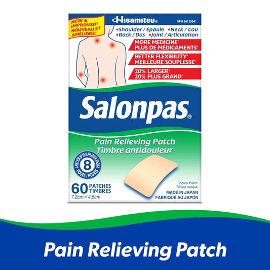 Salonpas Pain Relieving Patches, 60 Count