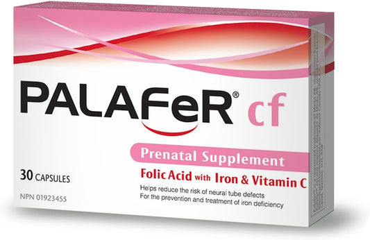 Prenatal Iron, Folic Acid & Vitamin D Capsules (30 Count)