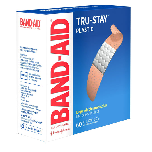 Plastic Adhesive Bandages, 60 Count