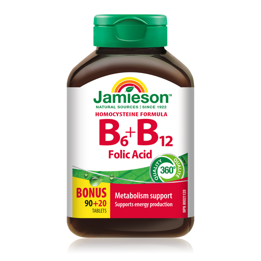 Vitamin B6, B12 & Folic Acid Heart Health Tablets (110 Count)