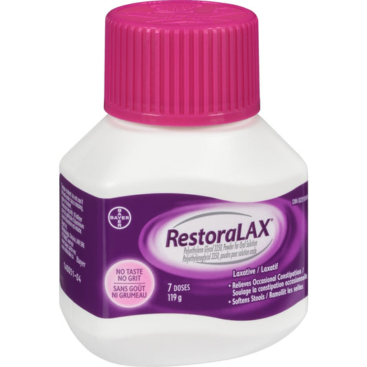 RestoraLAX Gentle Laxative Powder, 7 Once-Daily Doses (119g)