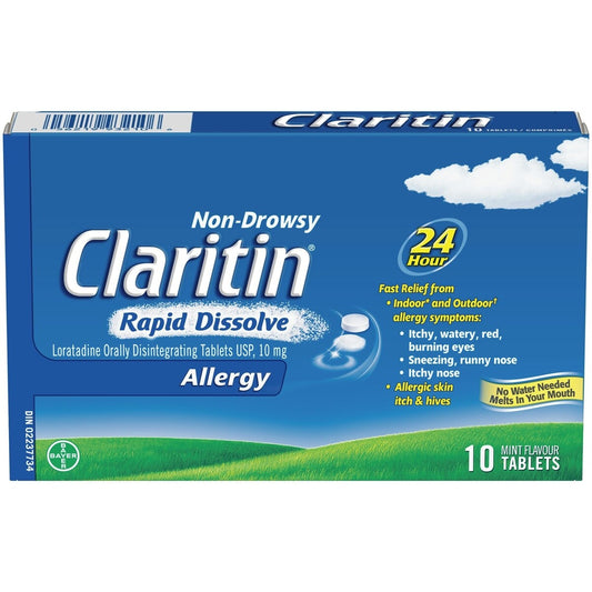 Claritin 24-Hour Rapid Dissolve Allergy Tablets, 10 Count