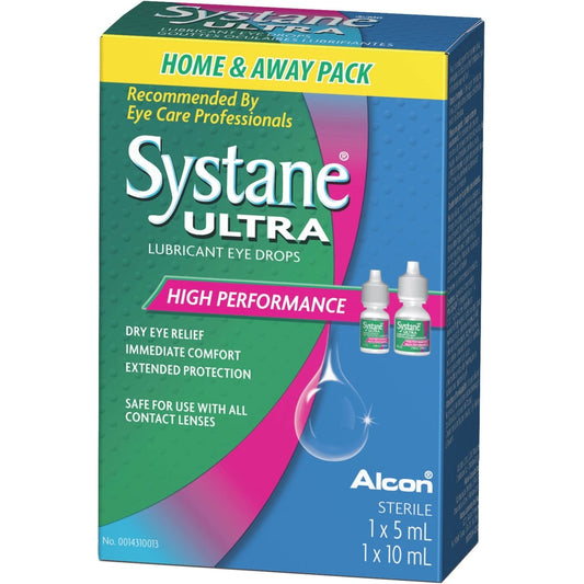 Systane Ultra Eye Drops Home & Travel Pack 5mL + 10mL