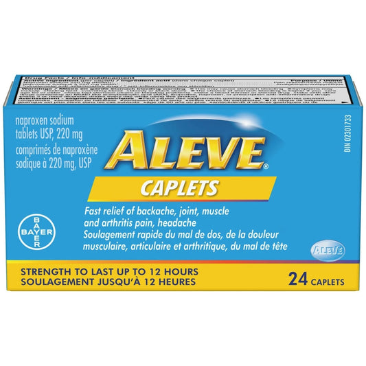 Aleve Naproxen Sodium 220mg Caplets, 24 Count