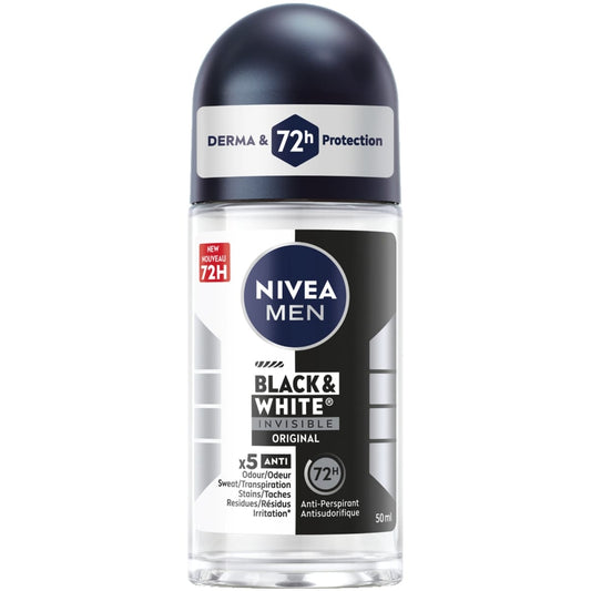 NIVEA Men Invisible Black & White Roll-On Deodorant 50ml