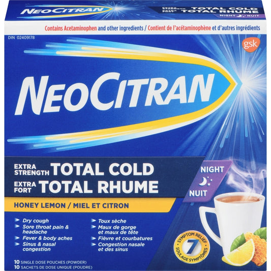 Nighttime Cold Relief Honey Lemon 10-Pack