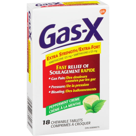Gas-X Extra Strength Peppermint Chewable Tablets, 18 ct