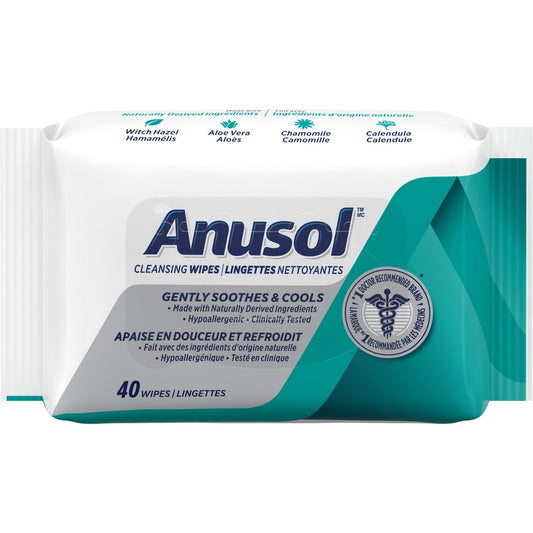 Cleansing Wipes with Aloe & Witch Hazel, 40 Pack