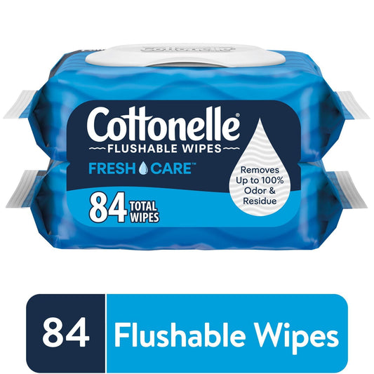 Fresh Care Flushable Wipes Refill Pack, 84 Count