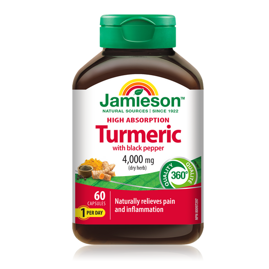 High Absorption Turmeric with Black Pepper 4000mg - 60 Capsules