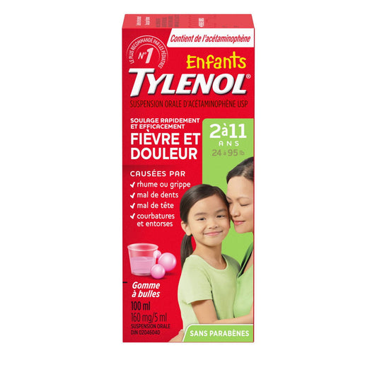 Children's Tylenol Oral Suspension Bubble Gum 100mL