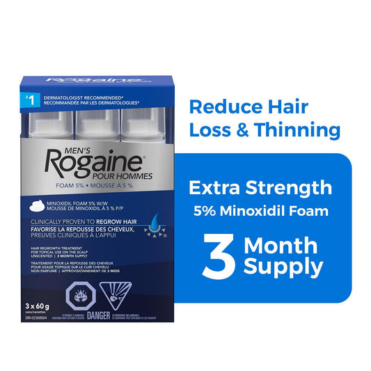 Men's Rogaine 5% Minoxidil Foam, 3 x 60g